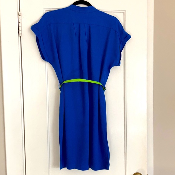 La Petite Française bleue dress with green belt - Picture 2 of 4